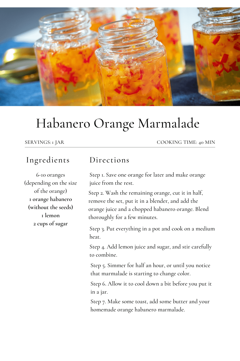 Habanero Orange marmalade recipe
