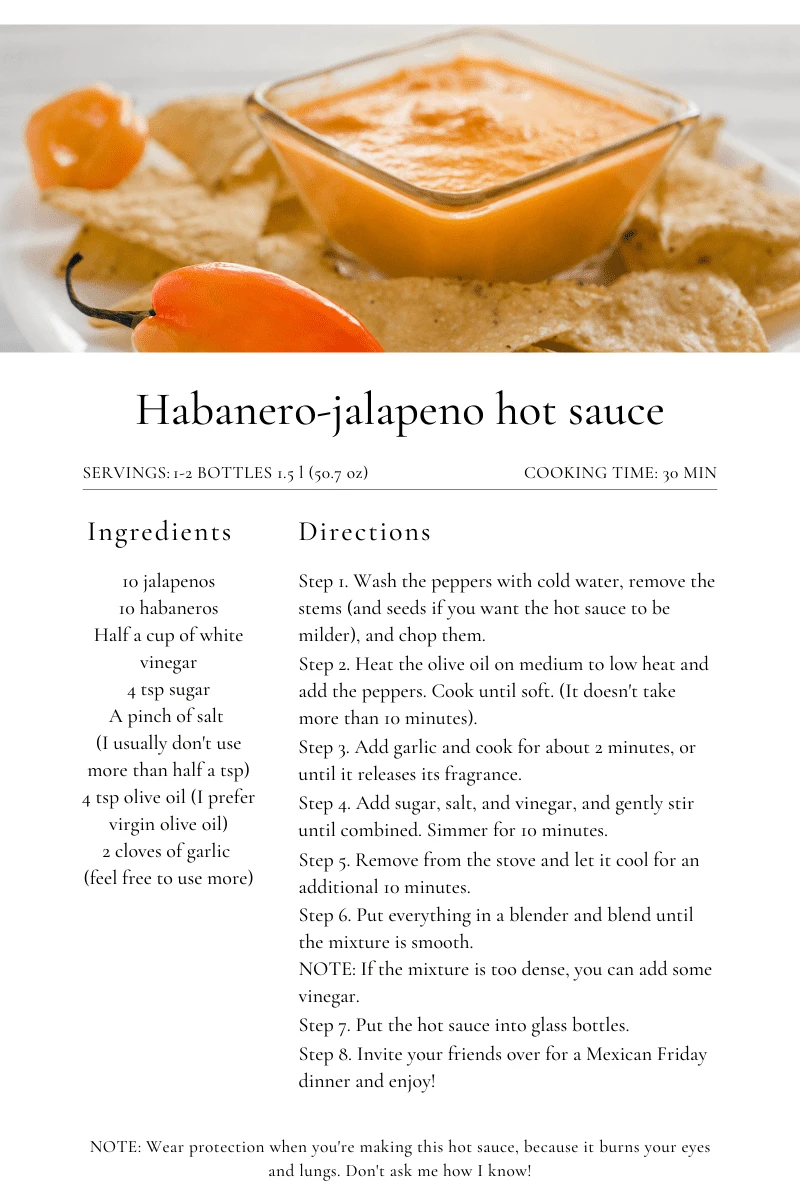 Habanero-jalapeno hot sauce