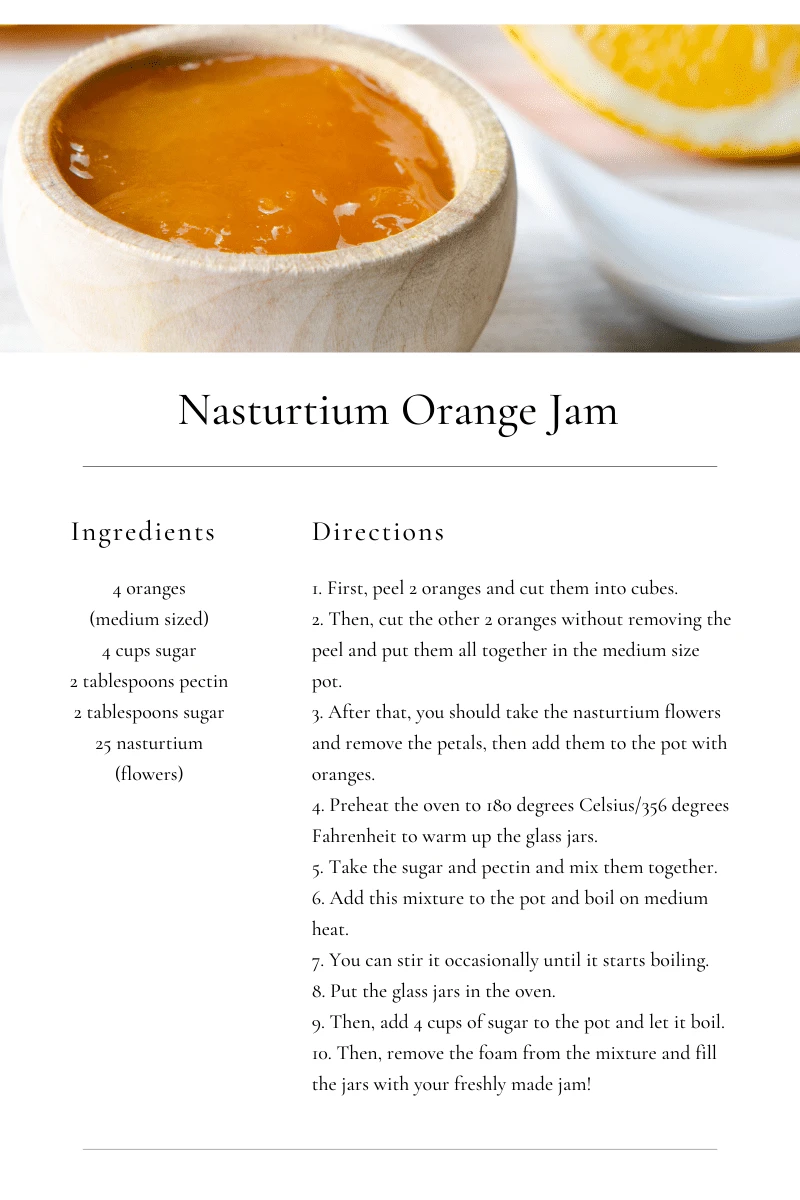 Nasturtium Orange Jam recipe