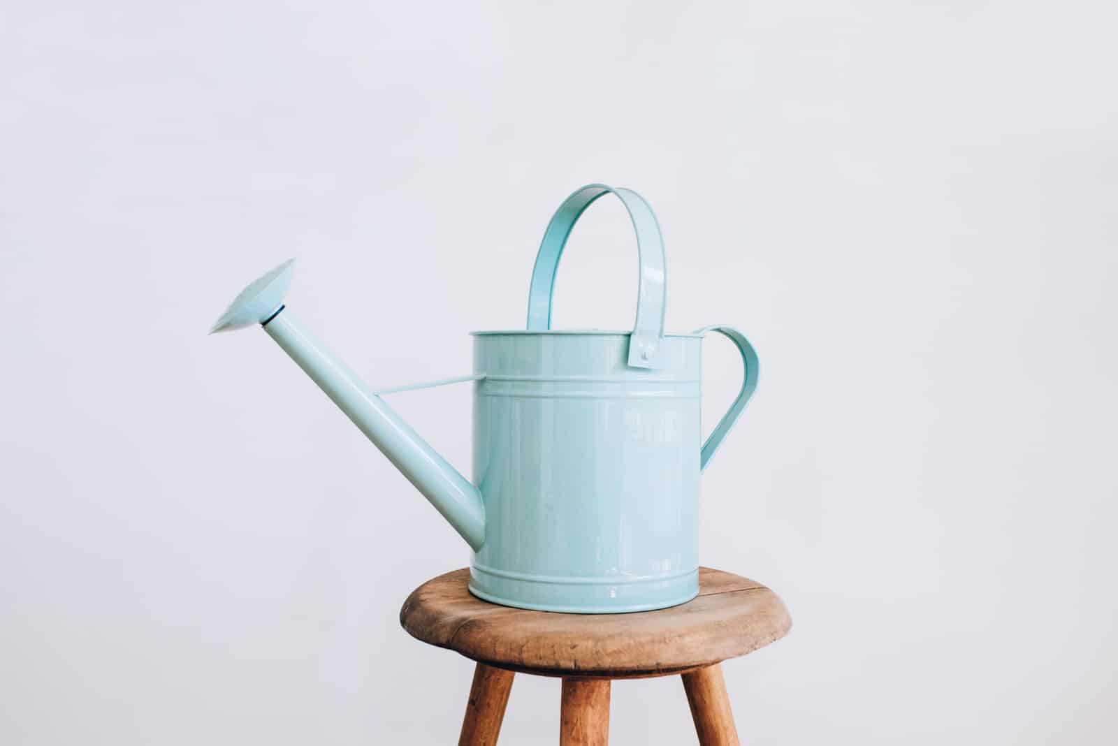 watering can on a stool