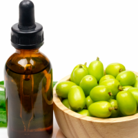 Neem oil in bottle green