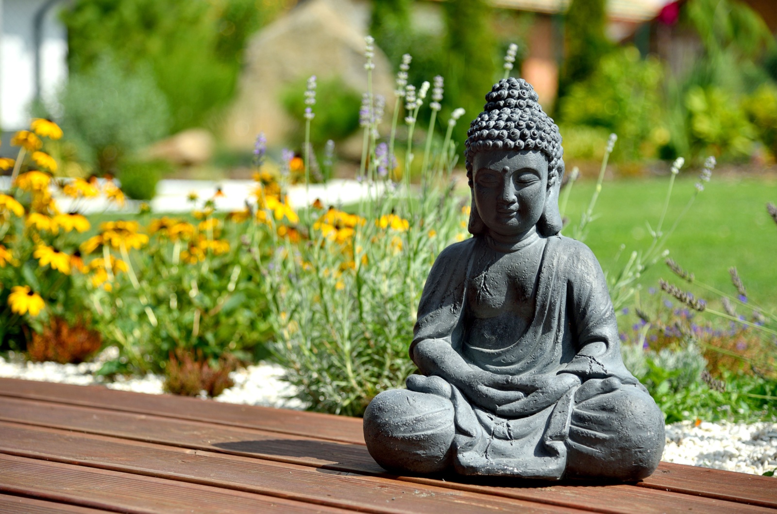 Buddha statue in garden