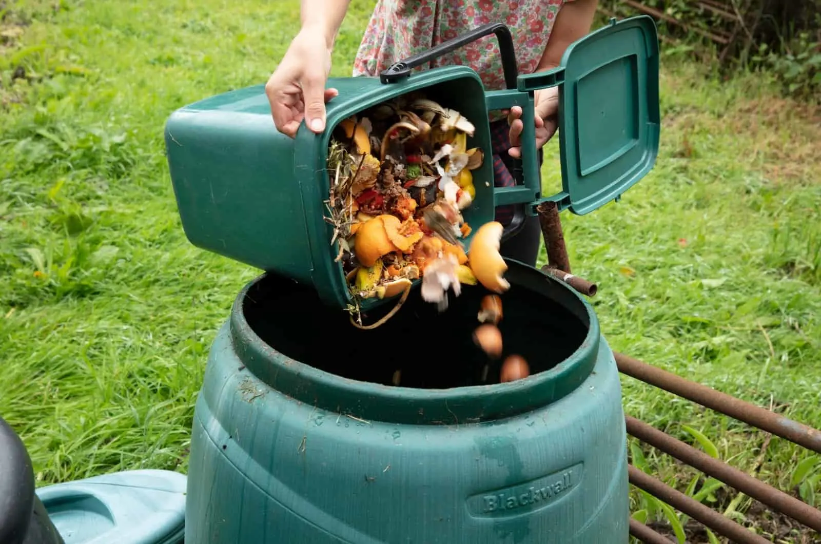 making Compost in bin
