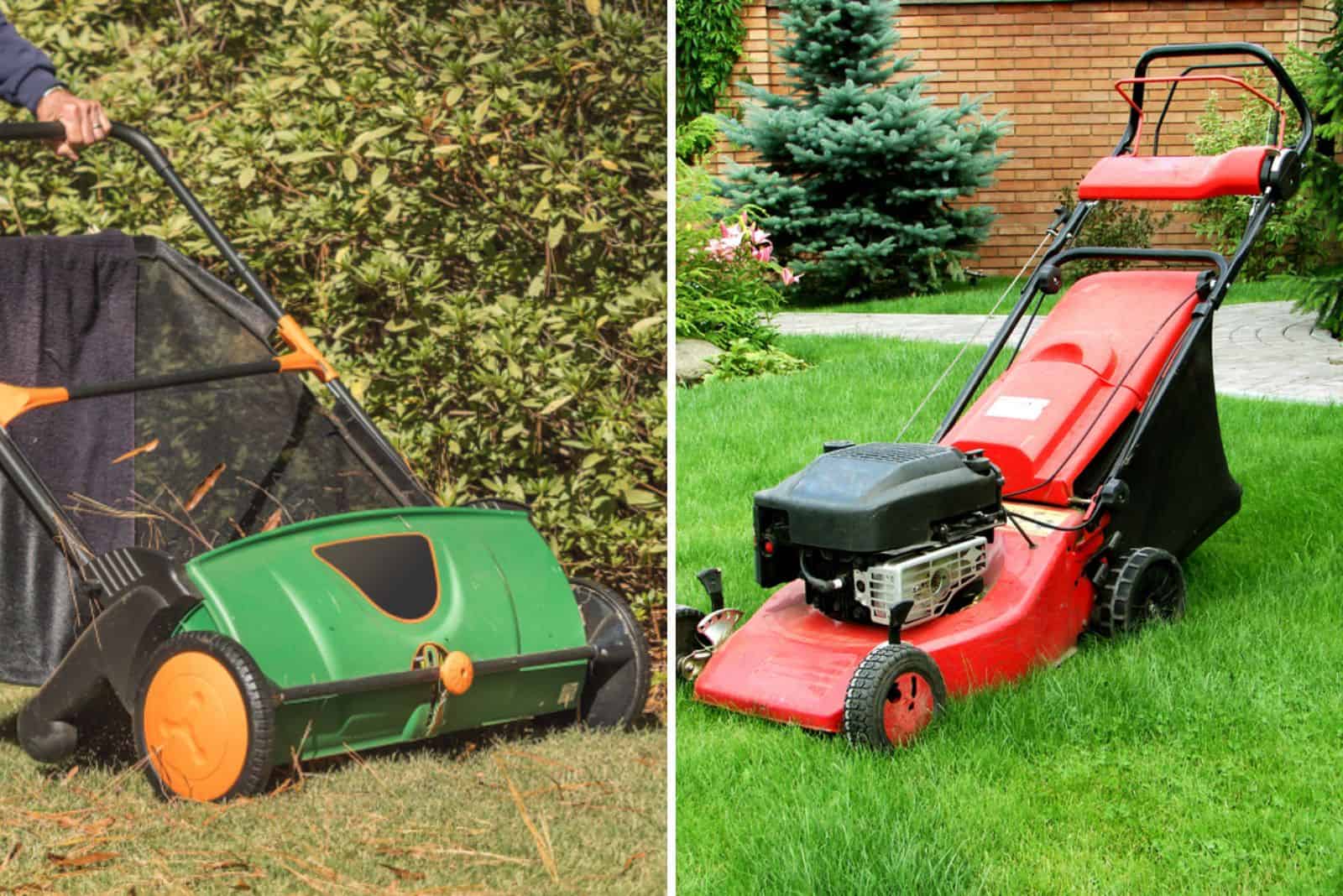 lawn sweepers vs baggers
