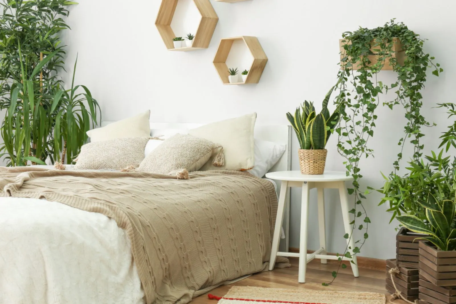 bedroom with plants