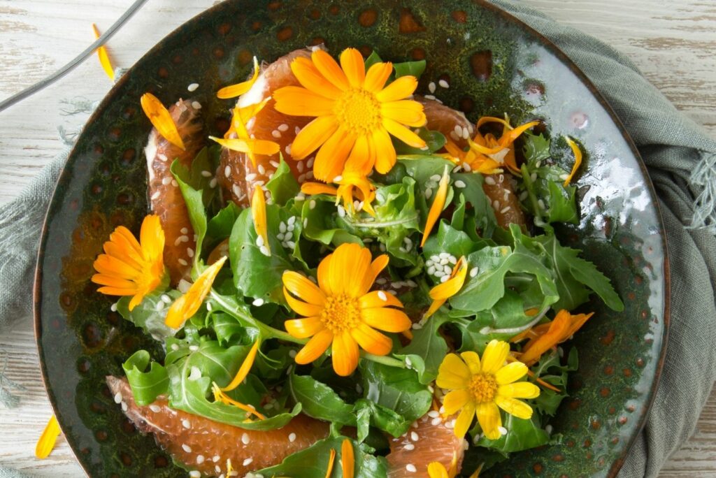 Marigolds in salad