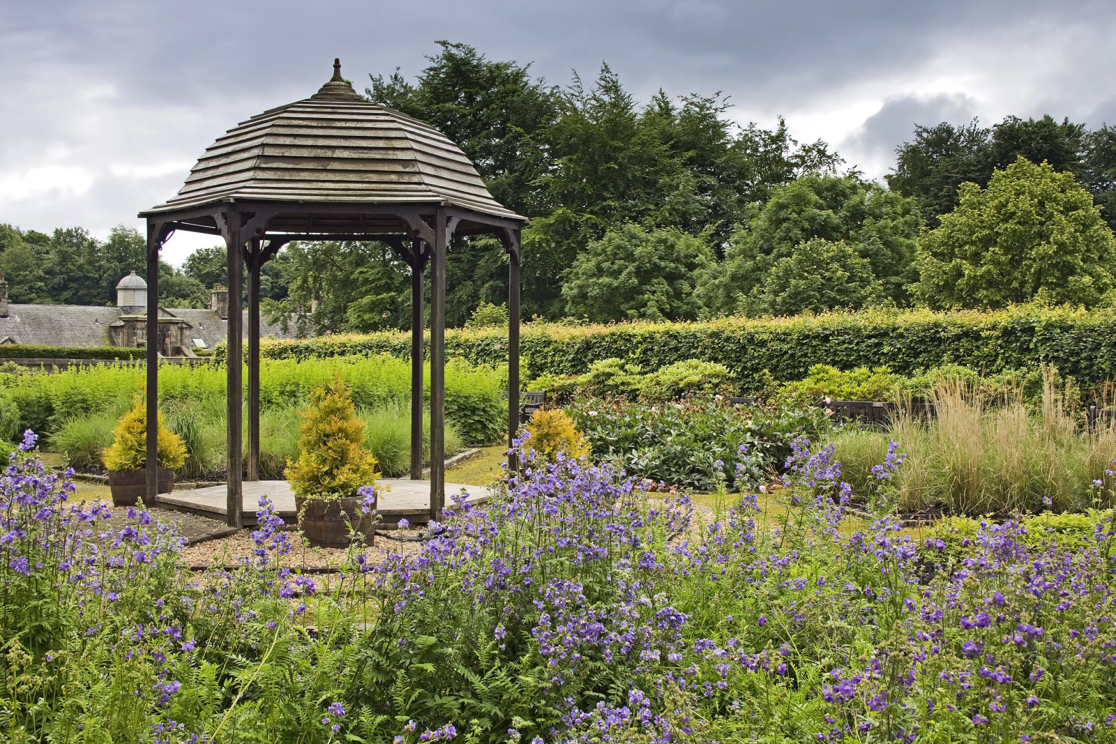 A beautiful bandstand like folly in Pollok Park Gardens