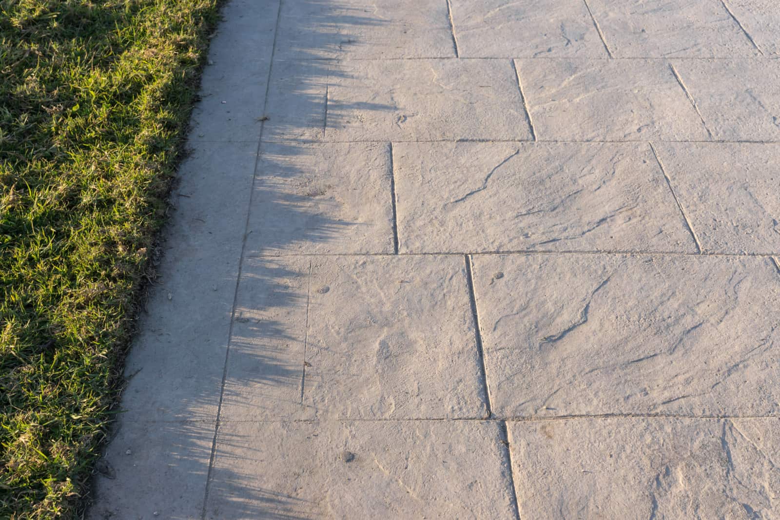 Stamped concrete pavement slate stone pattern,