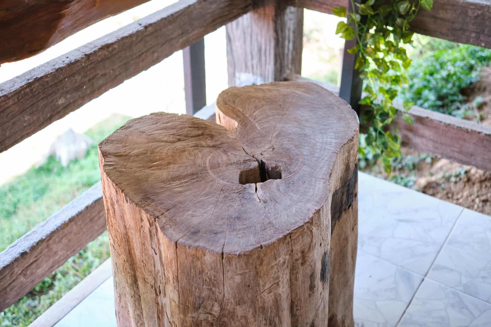 Tree stump chair.