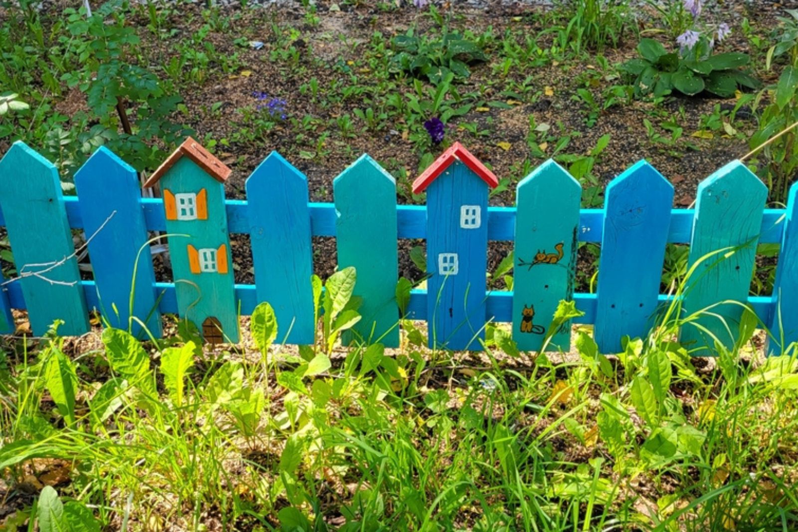 small descorative fence in garden