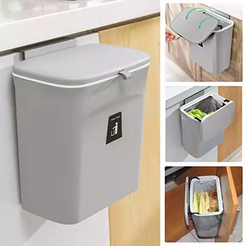 Tiyafuro 2.4 Gallon Kitchen Compost Bin for Counter Top or Under Sink