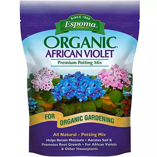 Espoma Organic Natural and Organic Premium Potting Soil Mix for African Violets and All Indoor Flowering