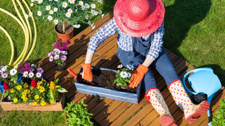 woman gardening