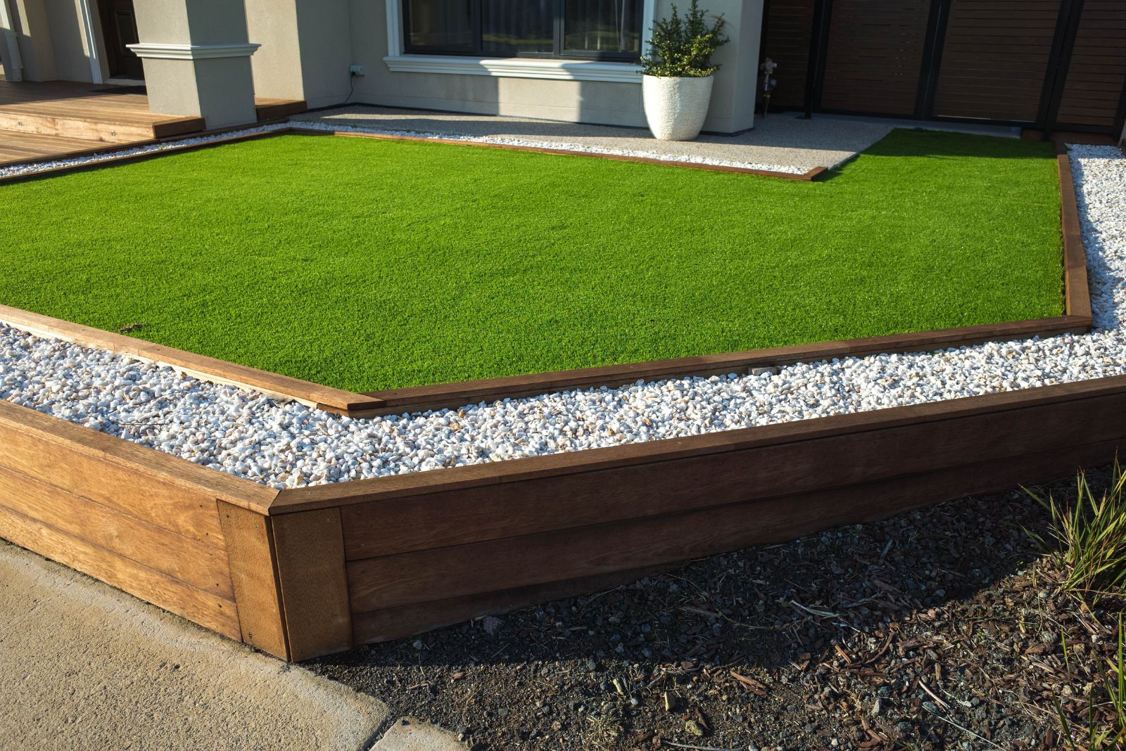 artificial grass in the front yard