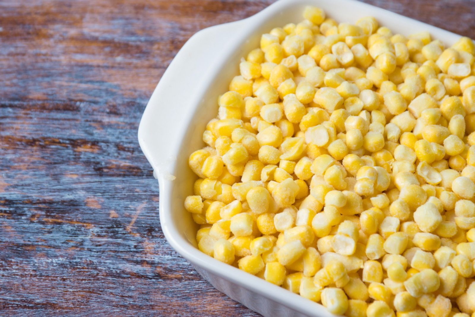 frozen corns in a bowl