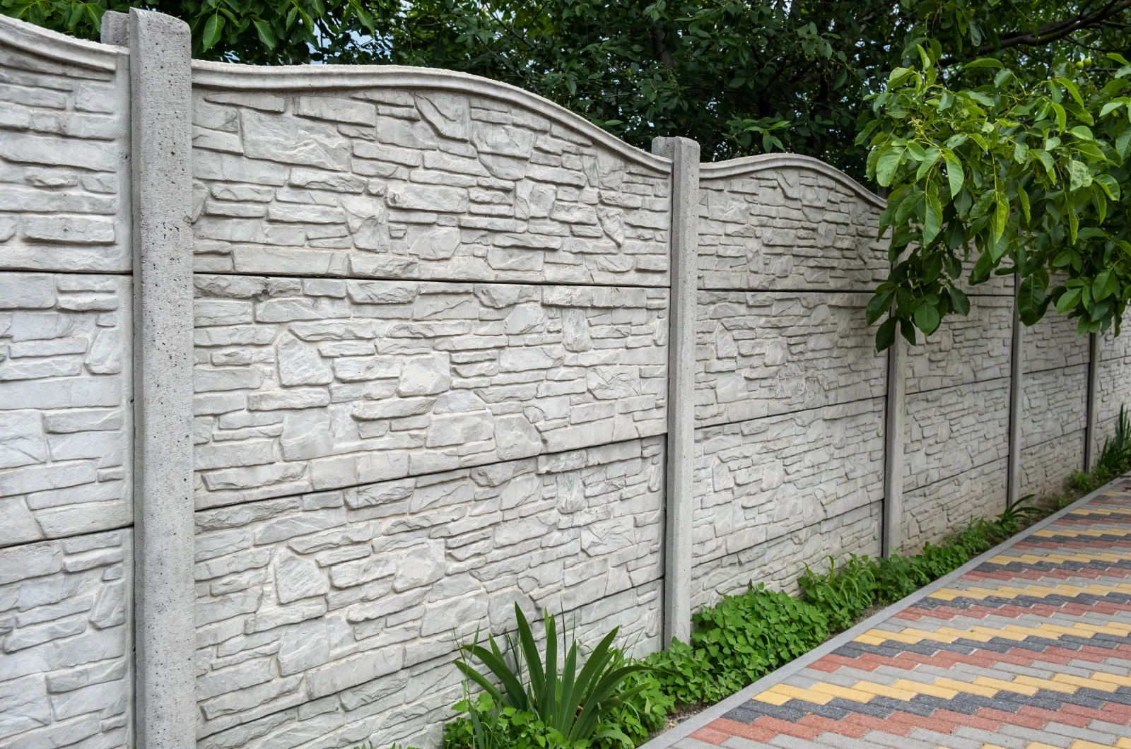 masonry stone fence