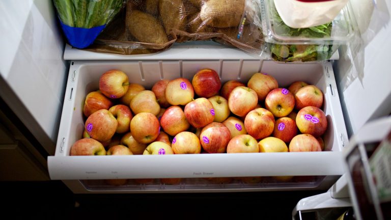 photo of apples in white container