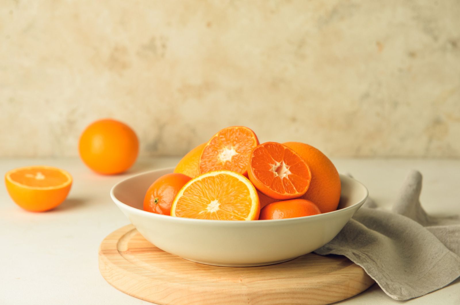 Oranges on plate