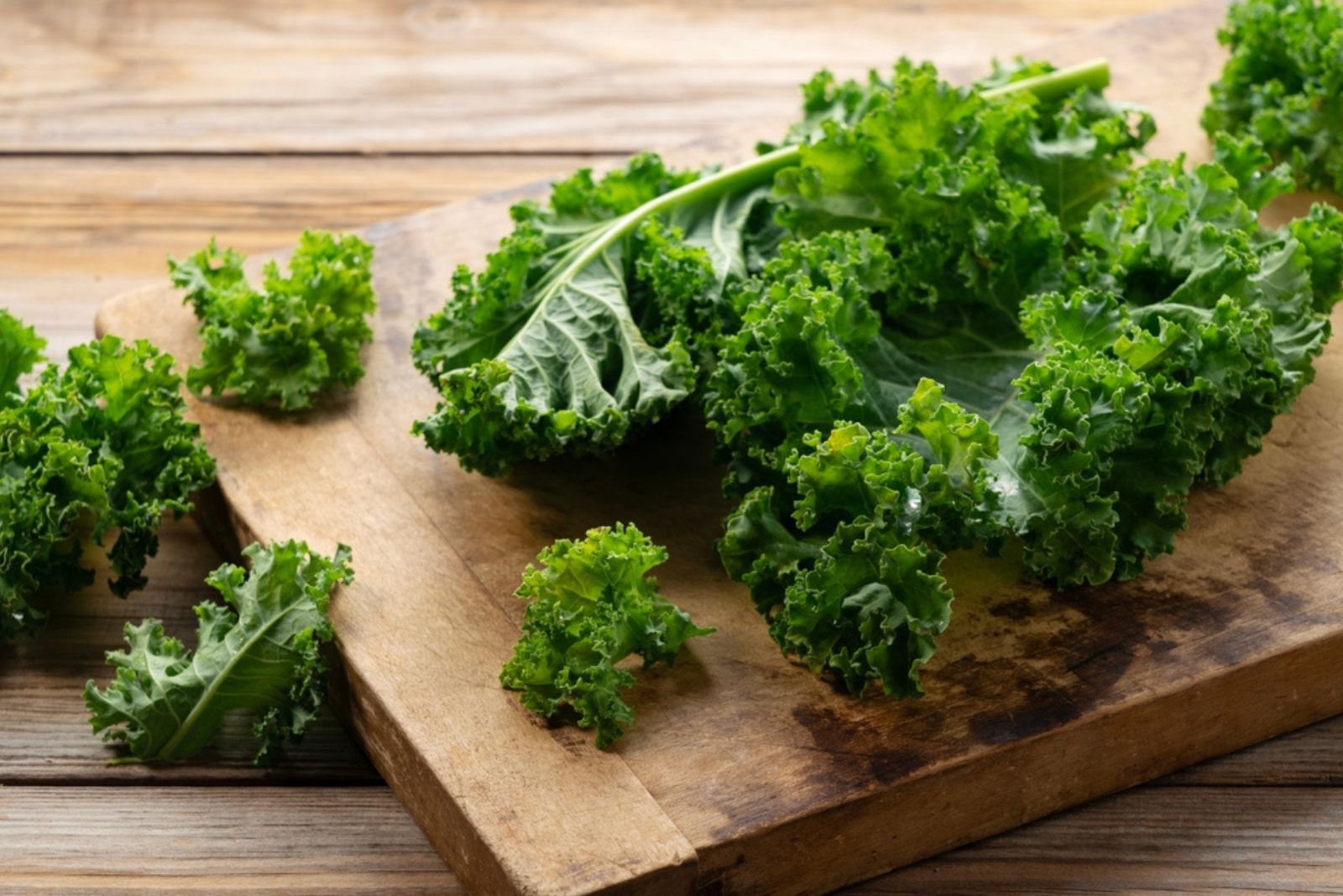 kale on a cutting board