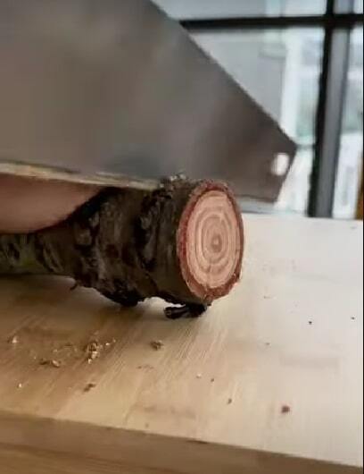 photo of cutting wood