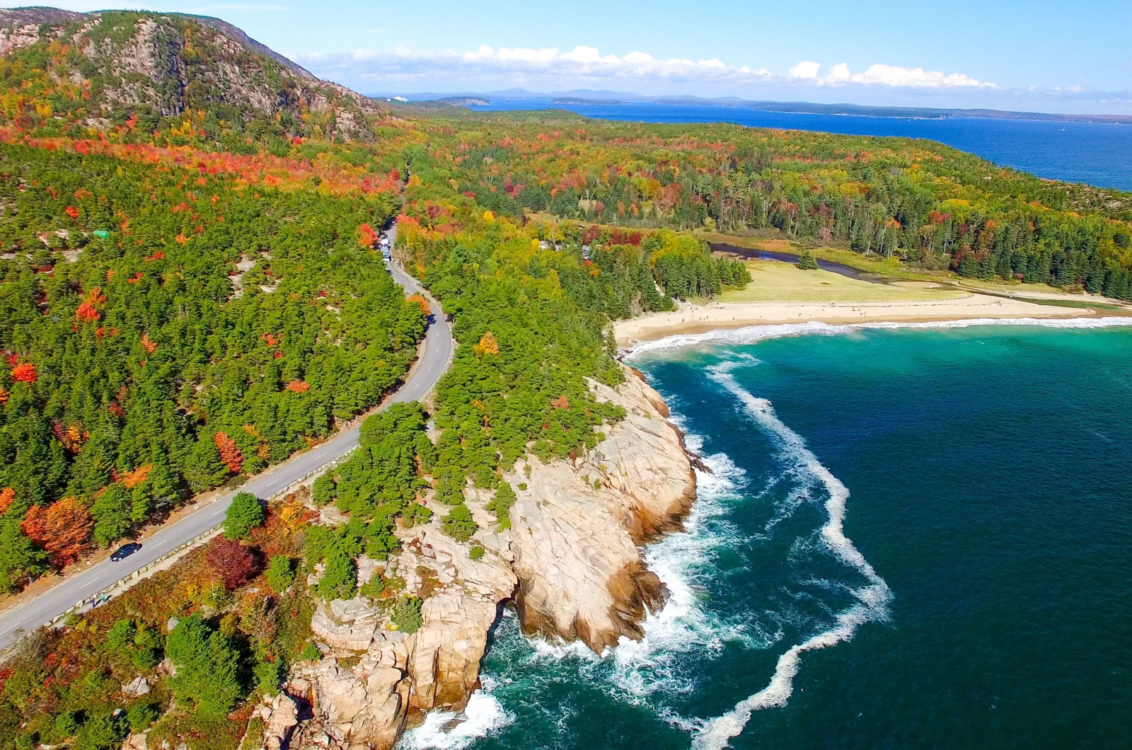 Aerial view of Acadia National Park