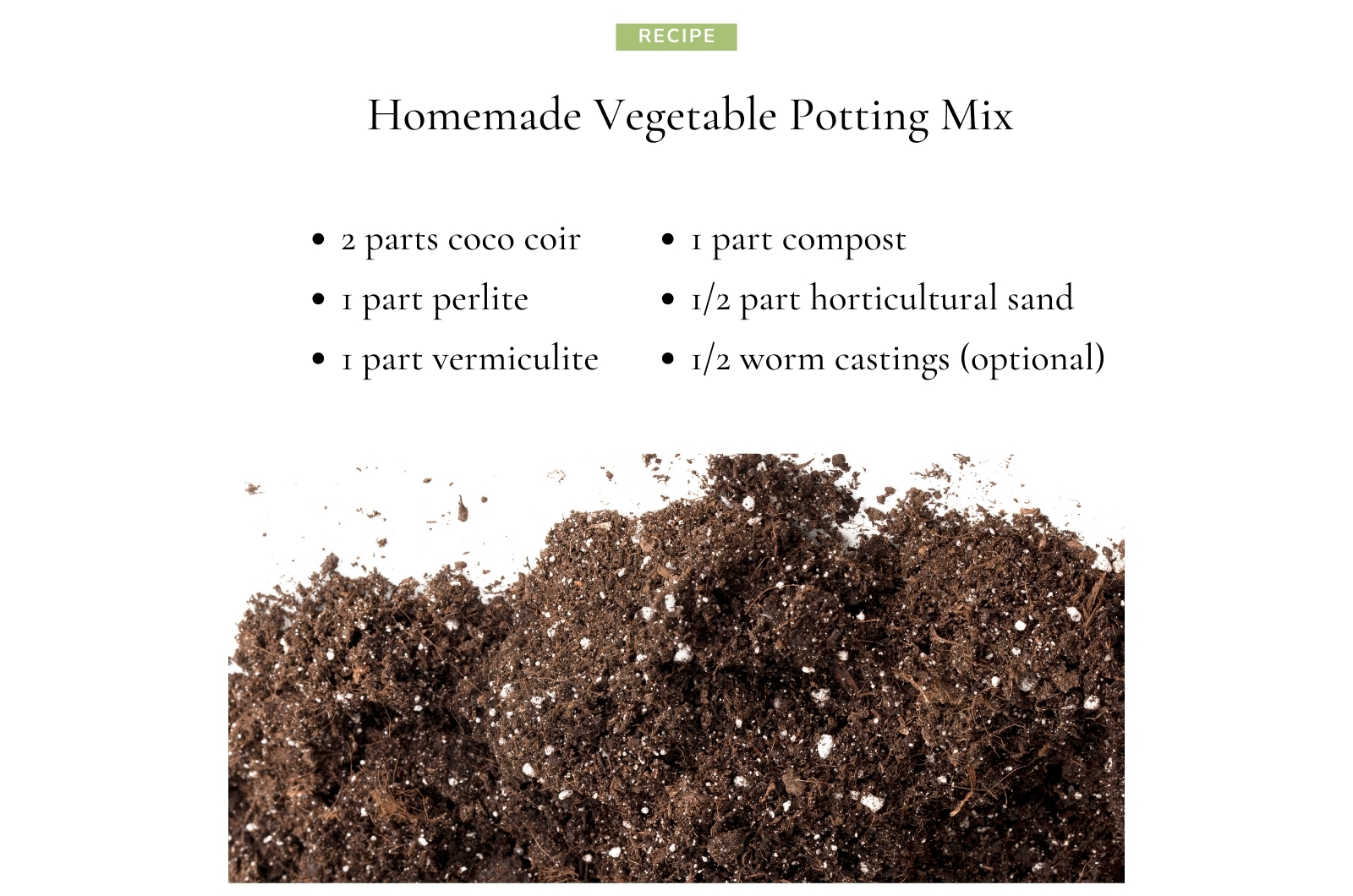 Homemade Vegetable Potting Mix