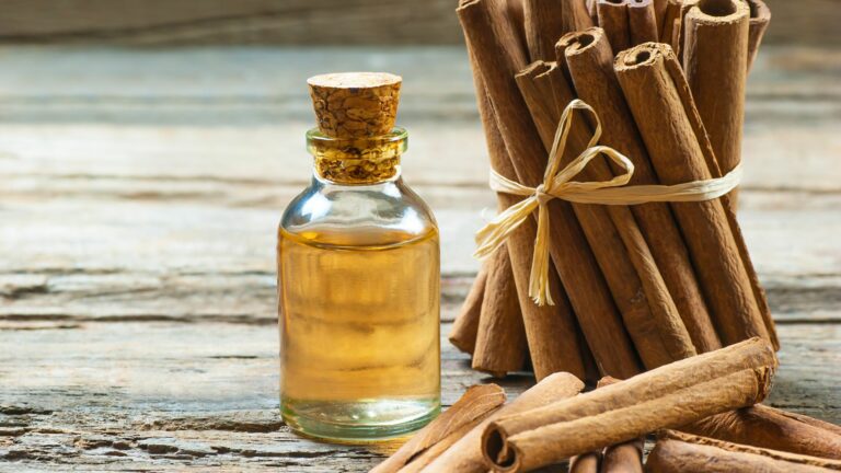 cinnamon sticks and oil