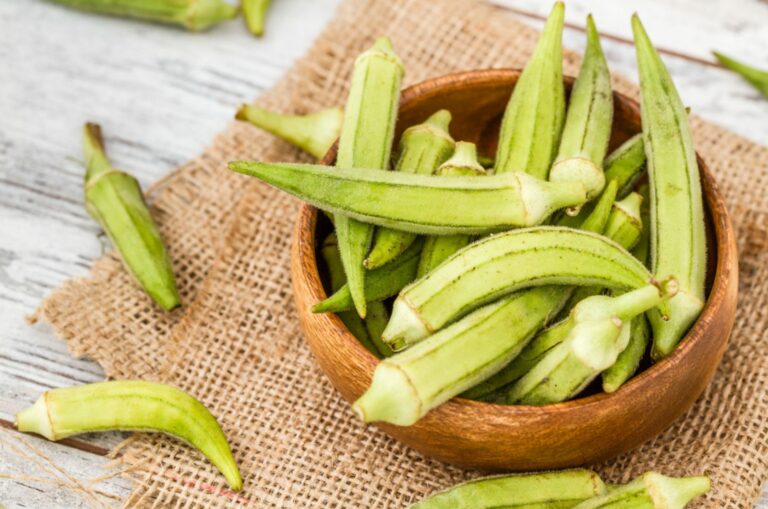 tasty okra in a bowl