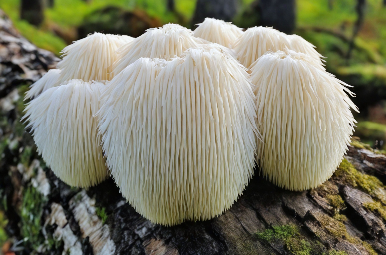 Lion's Mane mushroom on oak tree