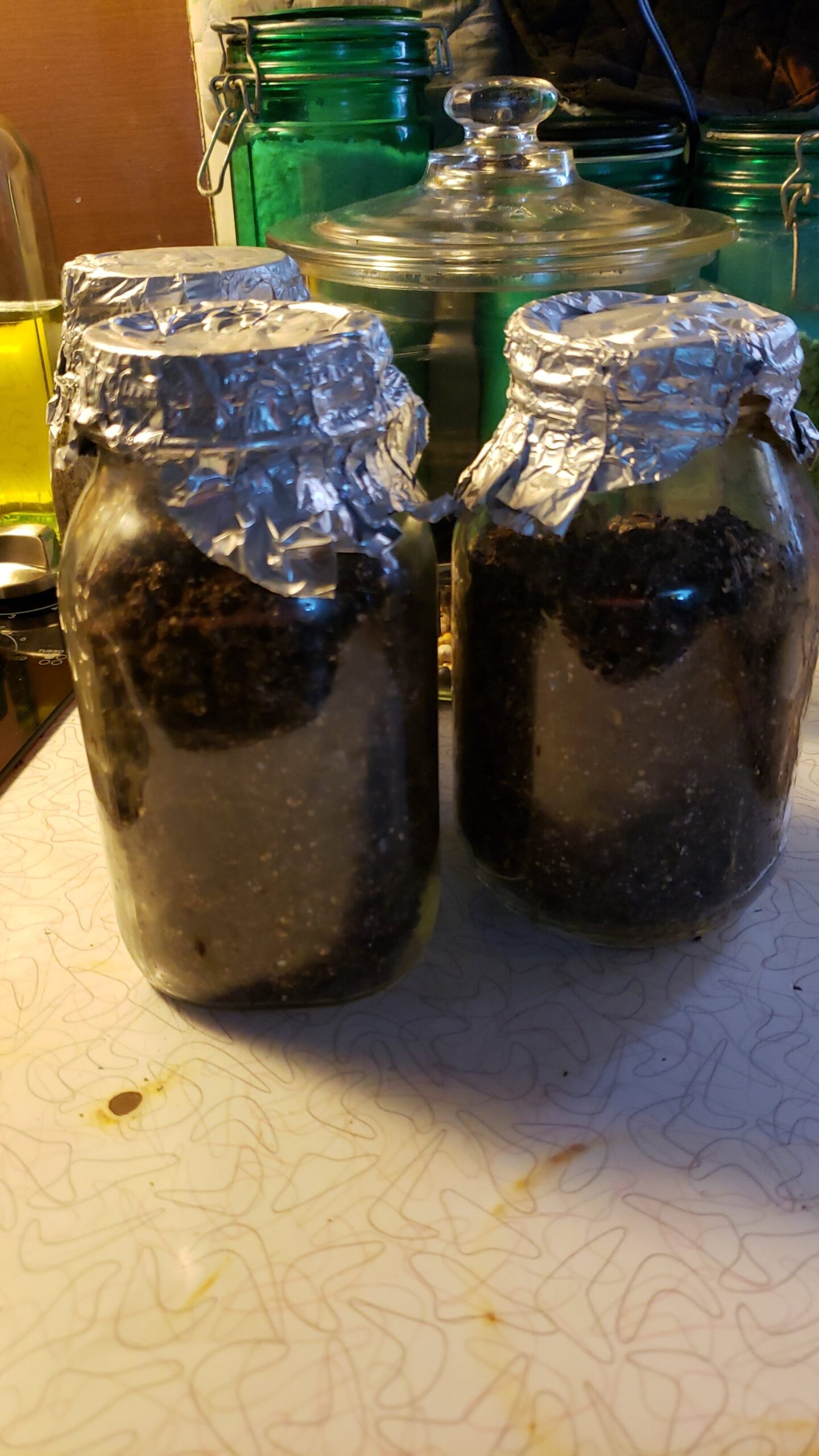 jar full of coffee grounds