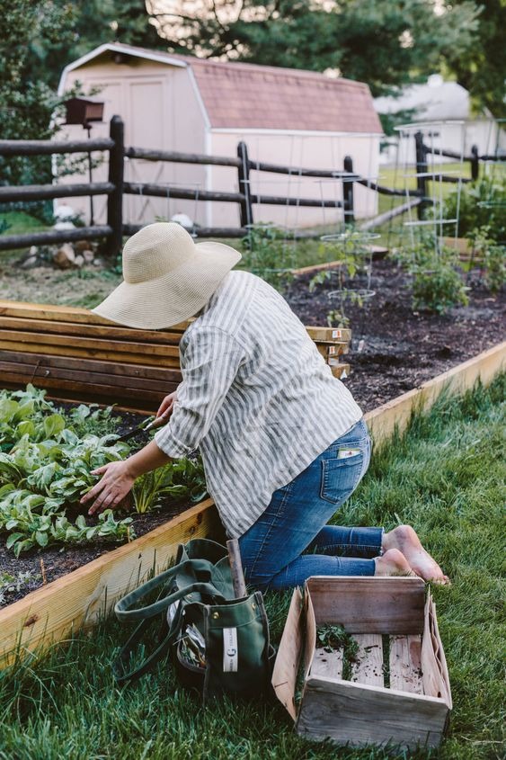 woman working in garden