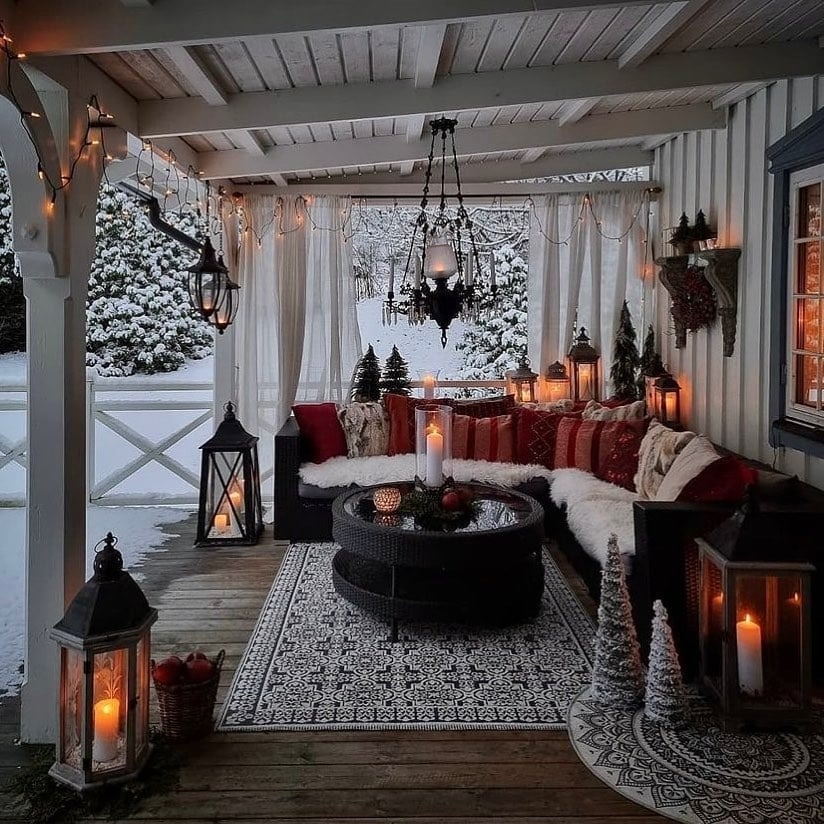 cozy pation in winter