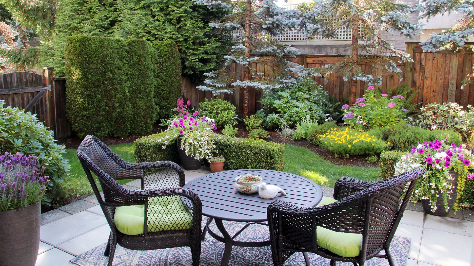 yard with a beautiful terrace