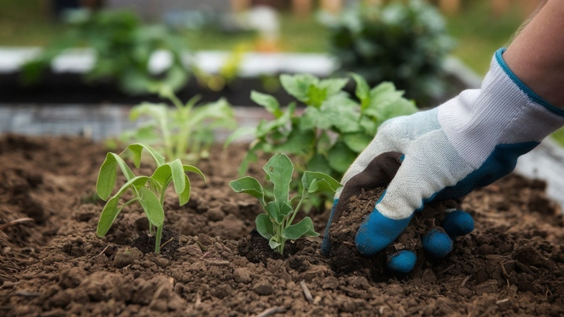 gardener planting plants