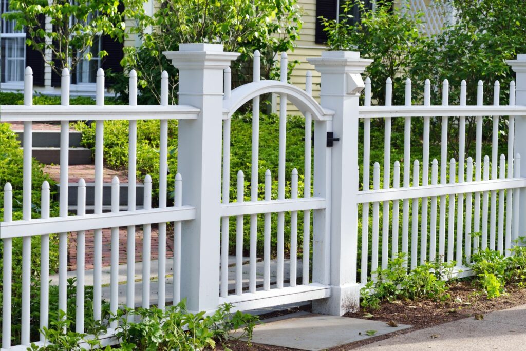 White gate and fence