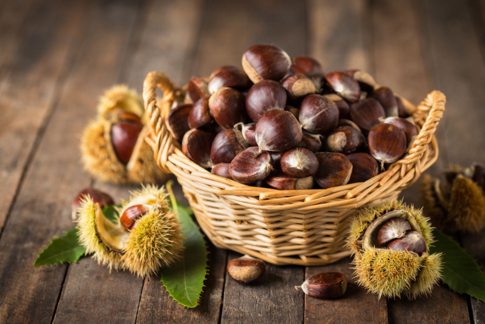 chestnuts in basket