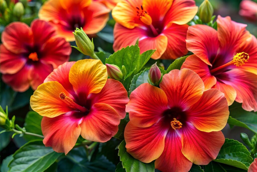 hibiscus flowers in full bloom