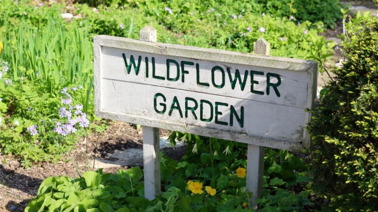 wildflower garden wooden sign