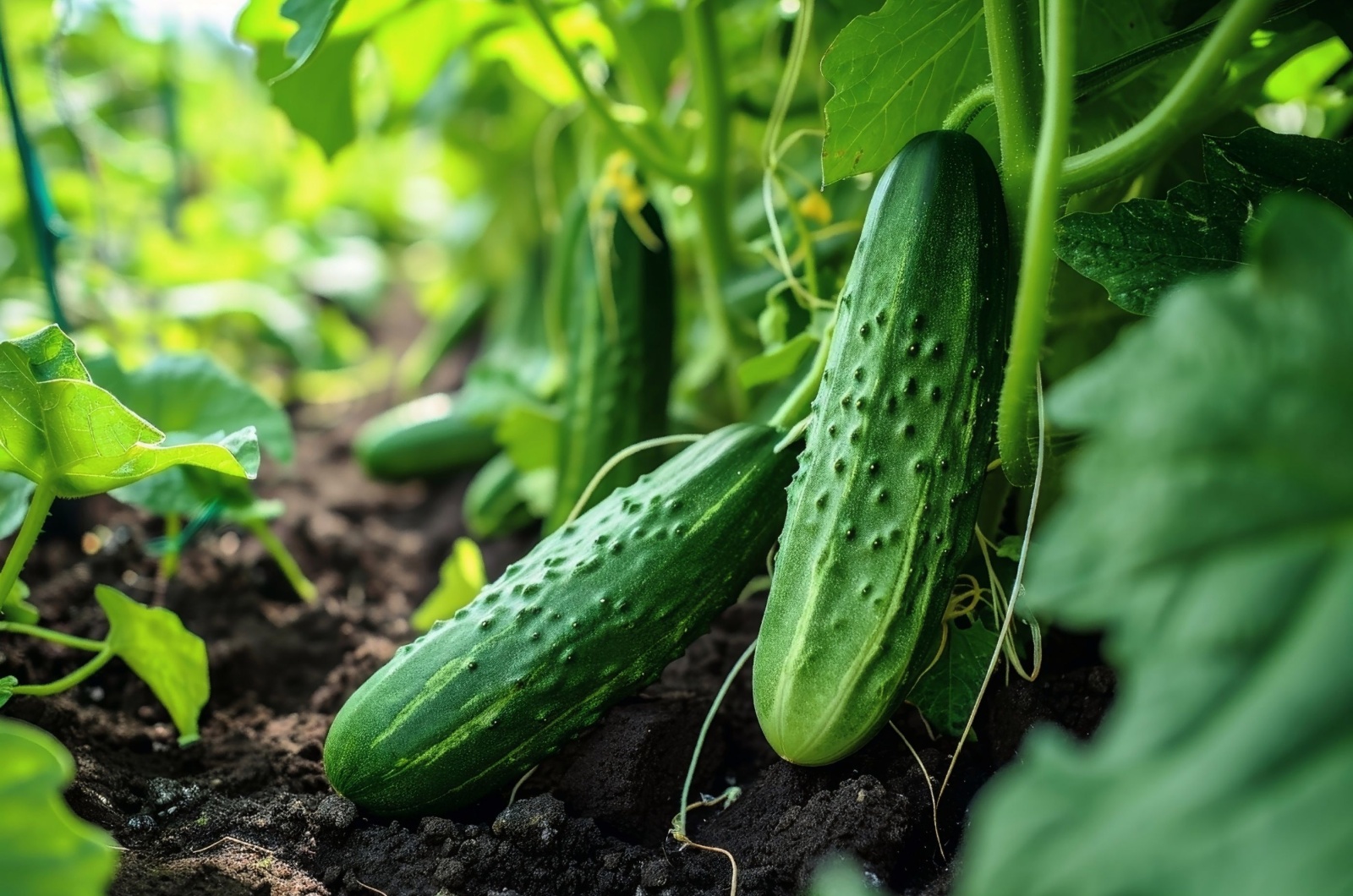 Growing cucumbers in a home garden