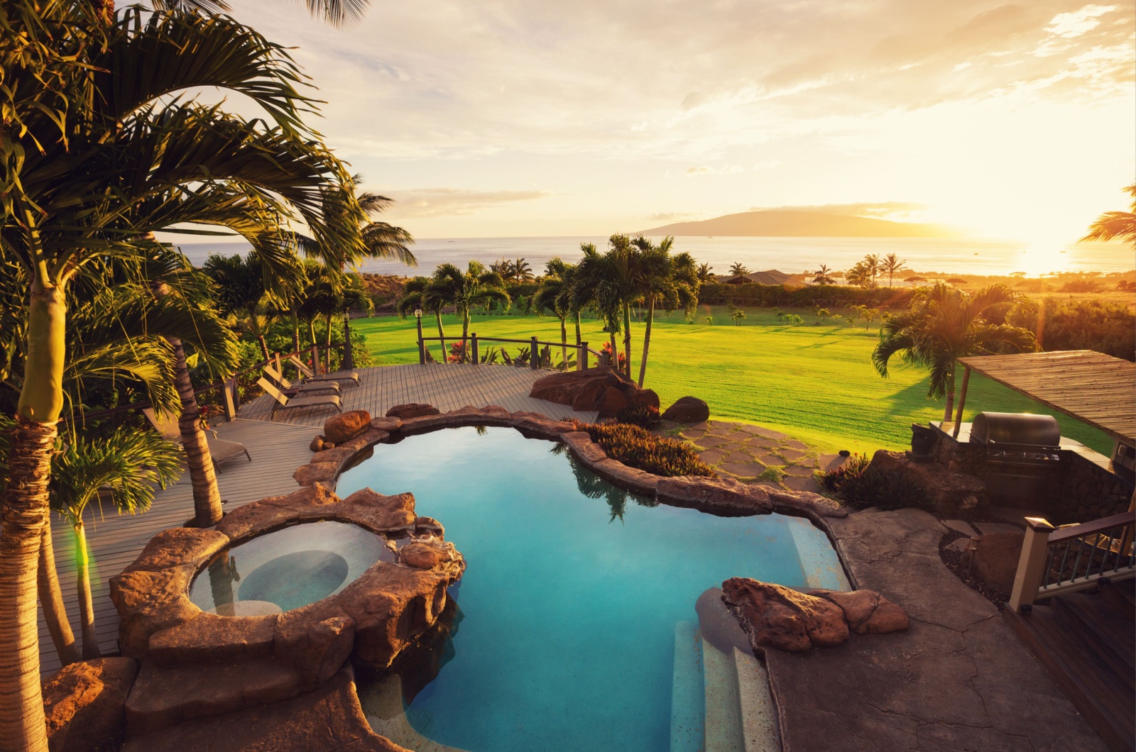 Pool and sunset