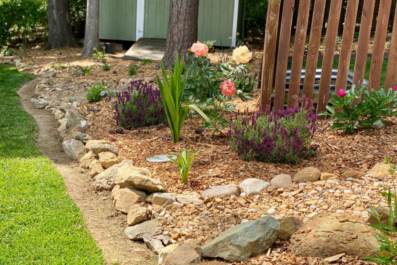 rock borders in garden