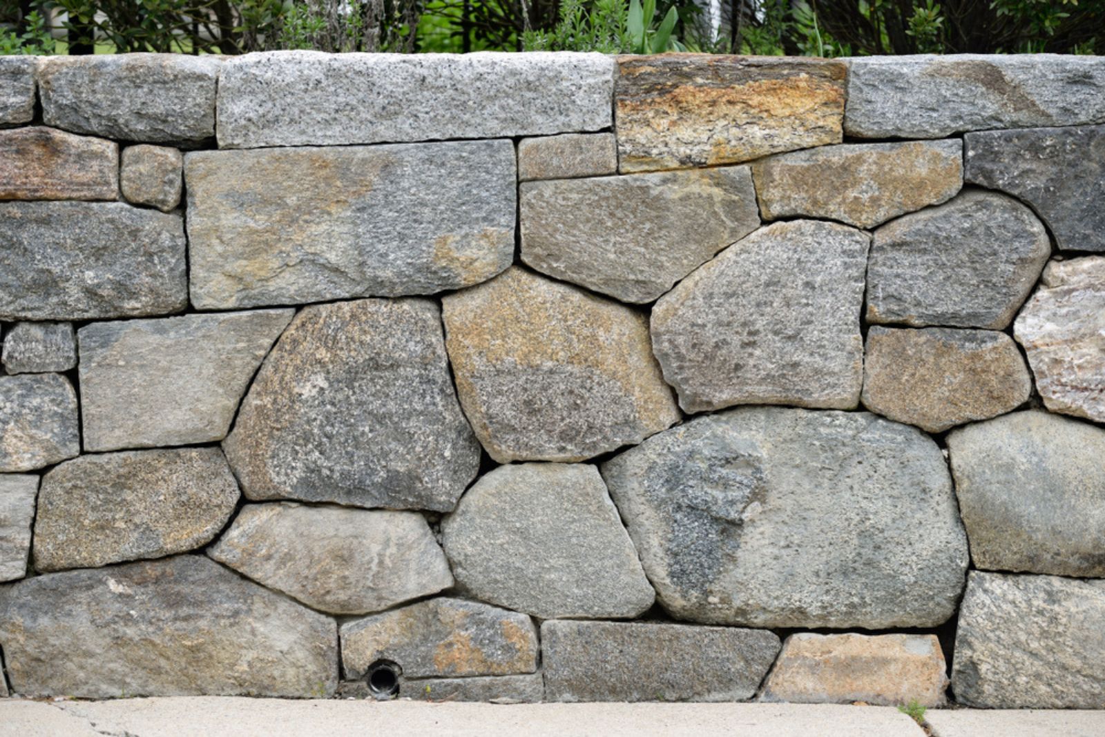 rock wall in garden