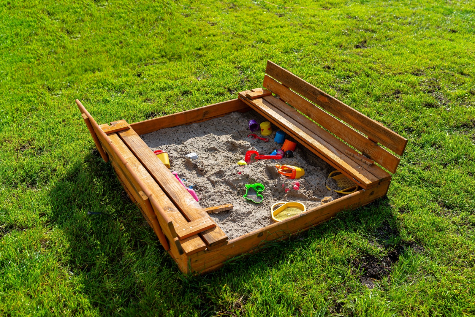 sand pit in garden