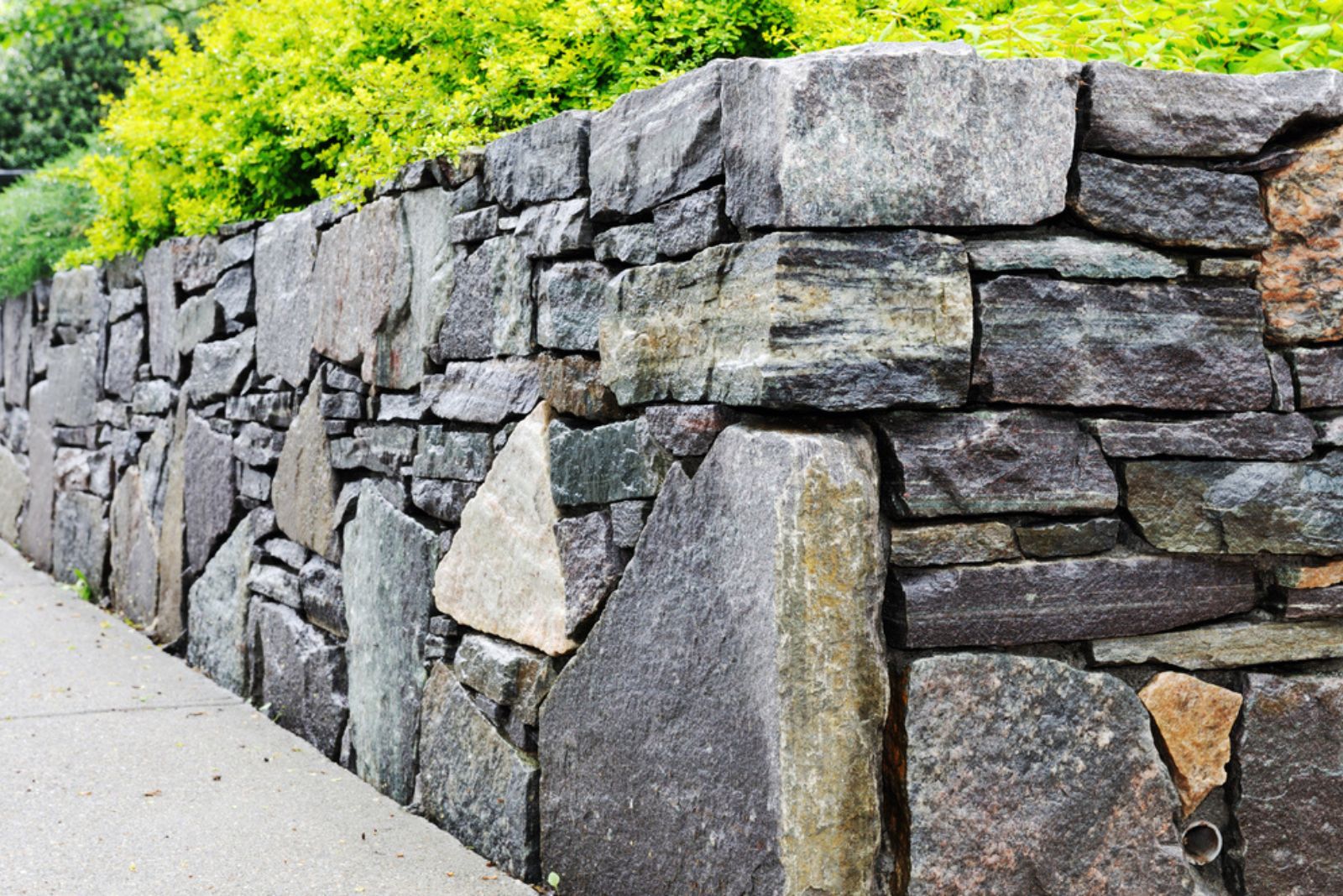 stacked stone wall