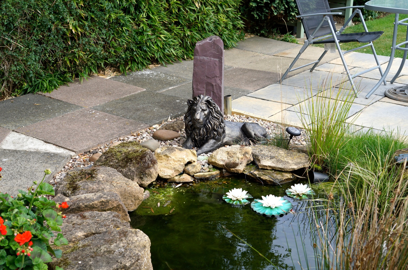 water feature in garden