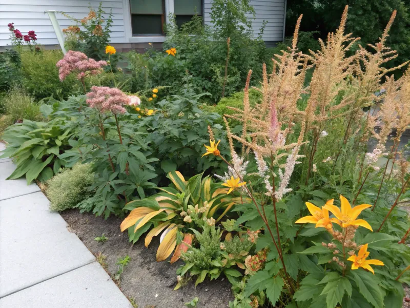 Astilbe and Daylilies