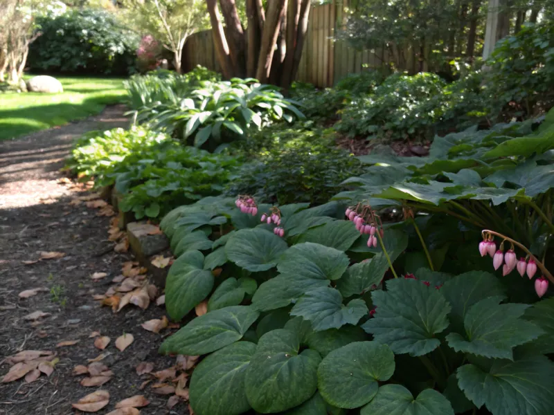 Bergenia and Bleeding Heart