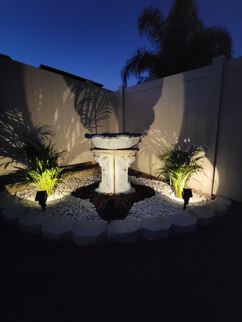 Bird Bath with LED Lights