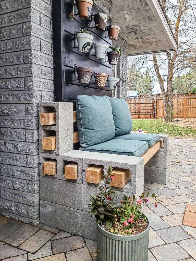 Cinder Block Bench