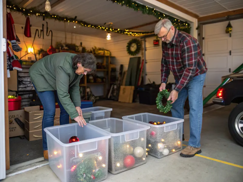 Clear Bins for Seasonal Items